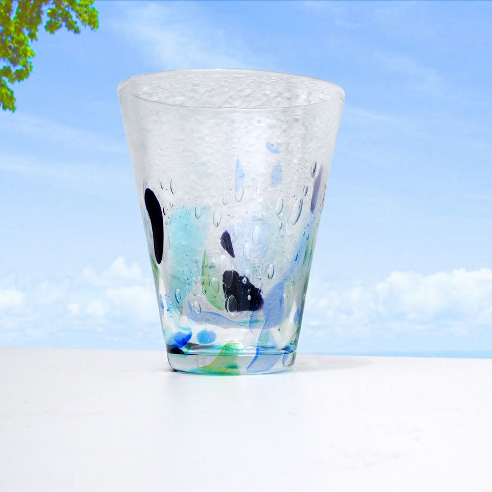 沖縄県/RYUKYU GLASS WORKS 海風】アクアリーフ広口大 | ロカルコストア