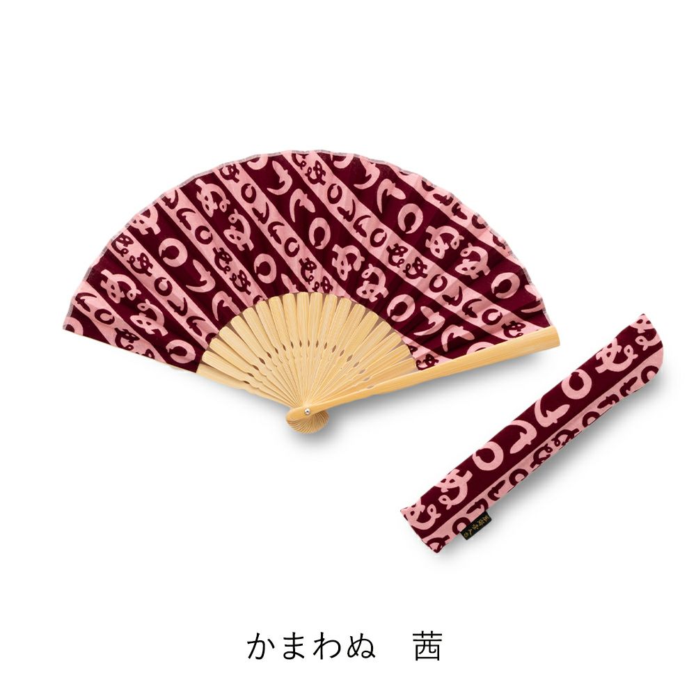 左海壺人】注染扇子 ケース付き 波千鳥/かまわぬ/束ね熨斗